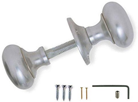 Satin Chrome Victorian Mushroom Rim Door Knobs 50mm