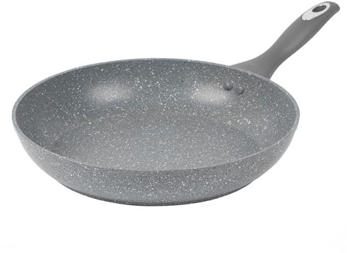 Salter BW02764G Marblestone 28 cm Frying Pan – Non-Stick, Healthy Marble Effect Pan, PFOA-Free, Corrosion Resistant Forged Aluminium, Suitable for All Cooking Hobs, Dishwasher Safe, Stay Cool Handle