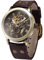 Fanmis Herren Steampunk Bronze Skelett Selbstaufzug Automatik Mechanisch Braun Leder Armbanduhr, braun, Mechanisch, selbstaufziehend