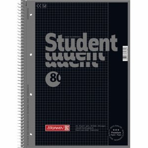 Brunnen 10 x Kollegblock Student Colour Code A4 90g/qm 80 Blatt Onyx Lineatur 26