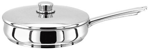 Stellar Classic Stainless Steel 26cm Sauté Pan with Lid, Induction Ready, Oven Safe, Dishwasher Safe