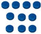 30x Blaue Magnete, Ø 15, 20, 24 mm, Haftmagnete Blau für Whiteboard, Kühlschrank, Magnettafel, Magnetset 3 verschieden Größen, Blau