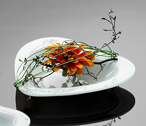 Sandra Rich Herzförmige Glasschale, Weiß, Romantisch, 18 cm, Blasformung oder Handgeblasen, Bowl, Dessert, Süßigkeiten