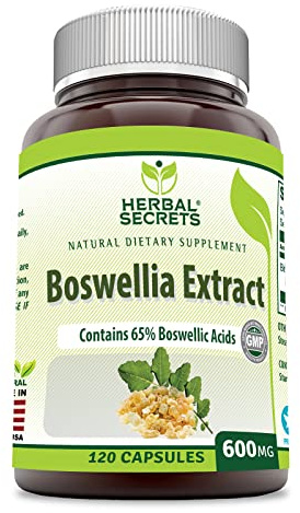 Herbal Secrets Boswellia Serrata Extract (65% Boswellic Acids) 600 mg 120 Capsules Supplement - Non-GMO - Gluten Free