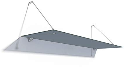 Durovin Bathrooms Front Door Glass Canopy 1600 x 900mm Over Door Shelter - 13mm Grey Safety Glass