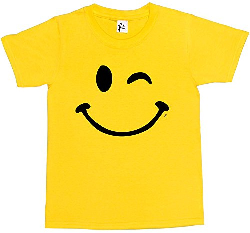 Fancy A Snuggle Retro Happy Funny Winking Emoticon Face Kids Boys/Girls T-Shirt Yellow 12-14 Year Old