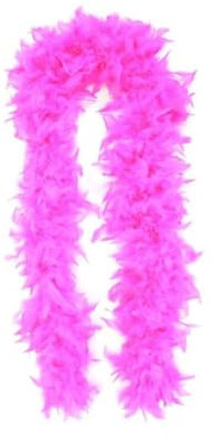 Federboa einfarbig, aus verschiedenen Farben und Federdichten wählbar, Länge ca. 1,80m, Federstola Federschal Kostüm Karneval 20er Jahre Charleston Burlesque kuschelig (pink- höherwertig - 60 g)