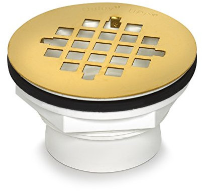 Oatey 42078 101 PS Bonde de douche à souder en PVC avec filtre en laiton poli, finition PVD, 5,1 cm