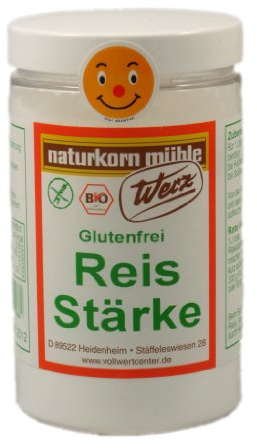 Werz Reis-Stärke glutenfrei Vorratsdose, 3er Pack (3 x 200 g Packung) - Bio