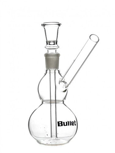 Mini Bullet Bong, Glaspfeife 14cm hoch, 14.5mm Chillum