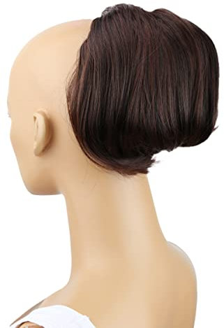 CAISHA Haardutt Audrey Haarknoten Zopf Haarteil Hepburn-Dutt Haargummi Hochsteckfrisuren DM15cm Dunkelbraun Mix HD5