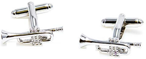 mrcuff Trompete Jazz Musik Paar Manschettenknöpfe in Geschenkbox & Reinigungstuch von mrcuff