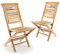 Divero 2er Set klappbarer Gartenstuhl HANTOWN aus Teak Holz, unbehandelt - Farbe: Braun