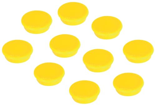 FRANKEN Magnete Rund, 10 Stück, Hochwertige Haftmagnete für Büro, Haushalt, Werkstatt, ideal für Whiteboards, Kühlschrank, Plantafeln oder Schaukästen, 38 mm, Gelb, HM38 04