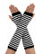 sourcing map Women's Fingerless Gloves Printed Elbow Length Knitted Arm Warmers Black-White One Size