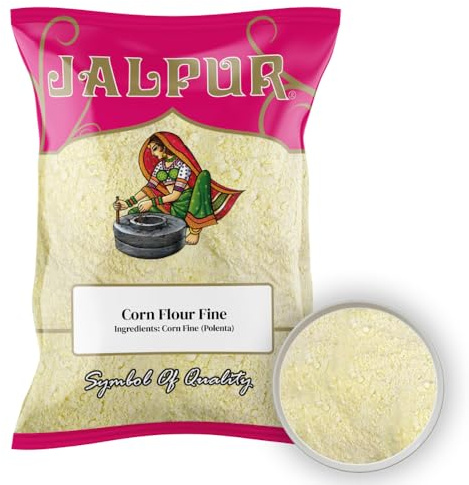 Jalpur Corn Flour Fine 500g – All-Natural Thickening Agent & Baking Essential | Enhances Texture | High in Fiber & Carbs | Suitable for Sauces, Batters, Baking & Traditional Recipes