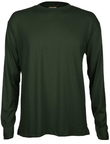 Mens Long Sleeve Premium T Shirts by MIG Sizes S to 4XL - Work Casual Sports (S - Small, Bottle Green)