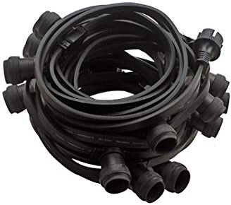 LEDmaxx Illu-20 A, Illu Lichterkette Komplettset 20 m FERTIG MONTIERT, 2000 W, E27, schwarz, 2150 x 32 x 20 cm
