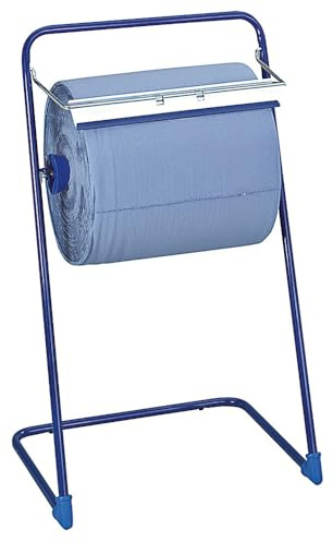 1 Stück Hygoclean Bodenständer für Putzpapiere | Metall, blau, B: 45cm, H: 80cm, Bodenständer für Putzpapiere, Papierrollenhalter