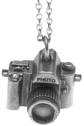 amorili Collana Macchina Fotografica Reflex | Gioiello in Argento 925 Invecchiato | Ciondolo Fotocamera Vintage per Fotografi e Amanti della Fotografia | Regalo Donna Uomo - cln0191