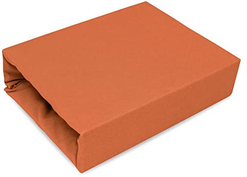 Best for Kids Spannbettlaken Spannbetttuch 100% Baumwolle Jersey in 22 Farben und 9 Größen (90x200, Rostbraun)