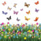Bunt Schmetterlinge Gras Büro Heim Dekoration Wandaufkleber Kunst Wandsticker Aufkleber Tapete Dekor