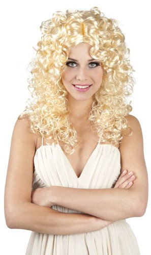 Marco Porta 70er Jahre Schlager Perücke für Damen Blonde Lockenperücke Engel