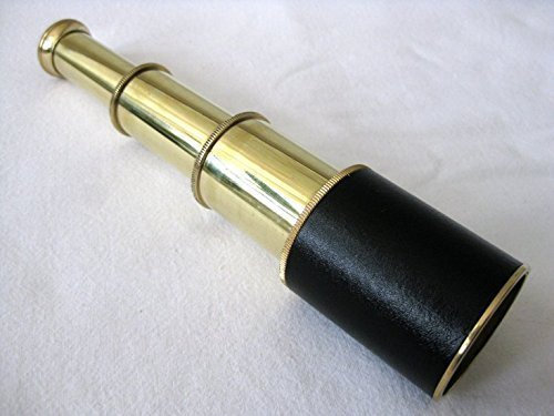 Teleskop Fernrohr Antik Messing/Leder 19cm