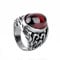 HIJONES Schmuck Herren Weinlese Edelstahl Mosaik Rubin Ring Größe 70 (22.3)