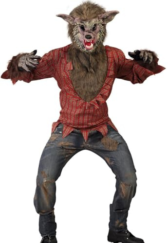 Guirca Böser Wolf Werewolf Costume Mask Horror Halloween Carnival Fur M/L