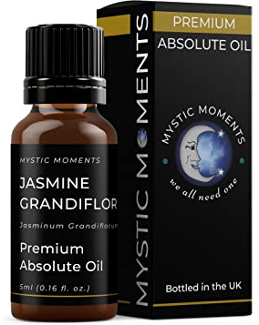 Mystic Moments | Jasmine Grandiflorum Absolute Oil | 5ml | Jasminum grandiflorum absolute from India with an intense floral aroma for perfumery, aromatherapy and bespoke blends.