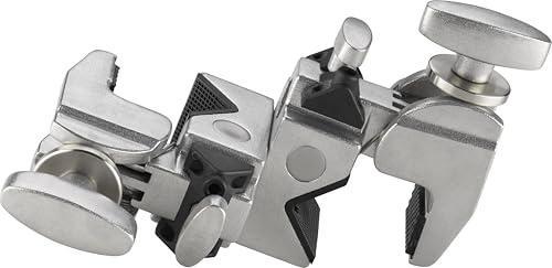 Kupo Double Convi Clamp - Silver (KG702512) | Double Convi Clamp with 44.09lb capacity and hexagonal receiver for light fixtures, cameras and crossbars