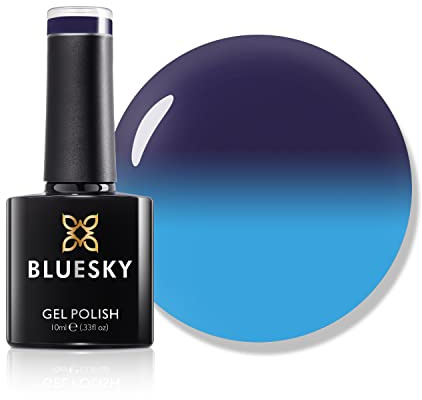 Bluesky Colour Changing Gel Nail Polish 10ml, Denim Chameleon - TC048 | A washed indigo that turns as your hands warm, giving two looks from one bottle. Two weeks of salon finish.