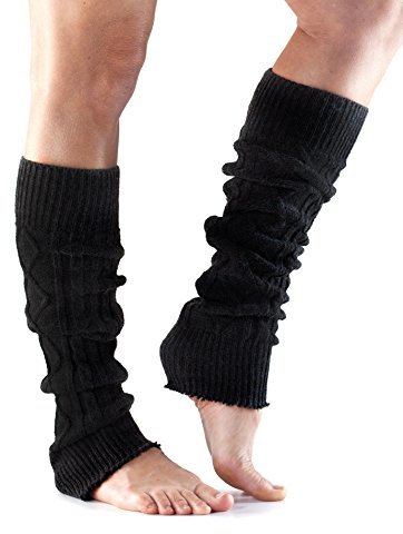 Toesox Unisex Beinwärmer für Yoga, Pilates und Freizeit Einheitsgröße Schwarz