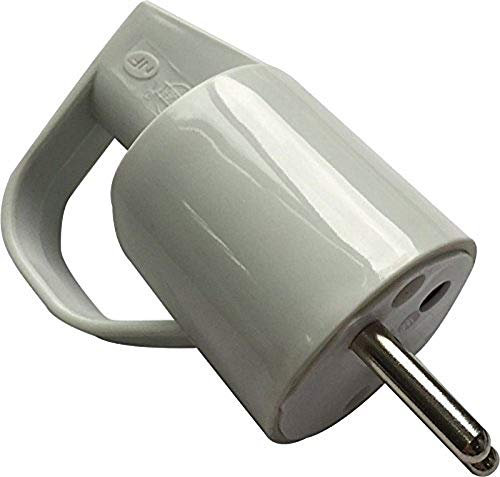 Dio dio043069 - Enchufe de 2 polos con anillo de tierra, gris, DIO043070