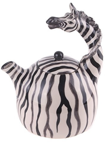Blue Sky Ceramic Zebra Teekanne, 19,1 x 16,5 x 21,6 cm