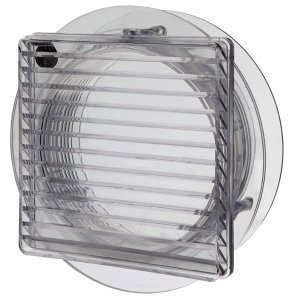 Simon Vent-A-Matic Modern Transparent Static Ventilator with Integrated Storm Guard, 162mm Diameter, Silent, Highly Efficient (No Electricity), Window Mount, Touchpad Control