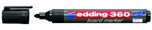 Edding Board-Marker 360 Schwarz Rundspitze Cap Off, Liefermenge = 10