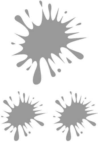 Samunshi® Farbkleckse Aufkleber Klecks Sticker 3er Set 1x11x12cm,2x6x7cm grau