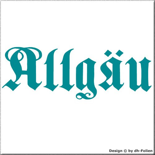 cartattoo4you® AH-00552, ALLGÄU - Altdeutsche Schrift, Autoaufkleber Aufkleber Farbe Petrol, in 24 Farben erhältlich, glänzend 57 x 20 cm Waschstrassenfest