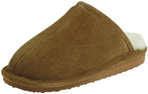 Harrys-Collection Unisex Herren Extra Dicke Pantoffel Lammfell 5 Farben Hausschuh, Farben:braun, Schuhgröße:44