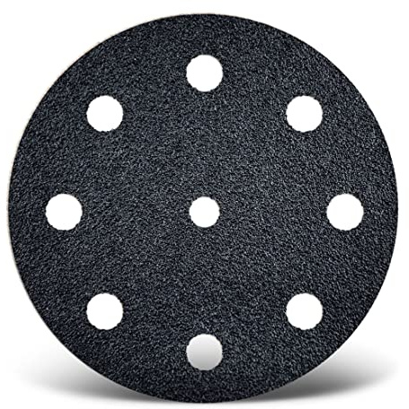 MENZER Black Schleifscheiben 125 mm, 9-Loch (50 Stk.) K40 | f. Exzenterschleifer, Siliciumcarbid, Klettbefestigung