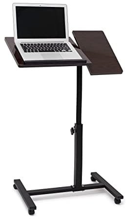 Relaxdays Tavolino per Pc, Supporto Computer Portatile, Mobile Grande, HLP 98x60x40,5cm, 4 Ruote Girevoli, Nero