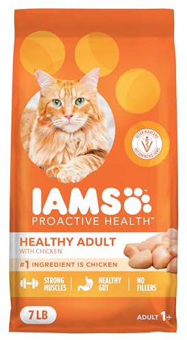 IAMS Proactive Health Dry Cat Food, Healthy Cat Food Dry Recipe for Adults, with Chicken 7 lb. Bag