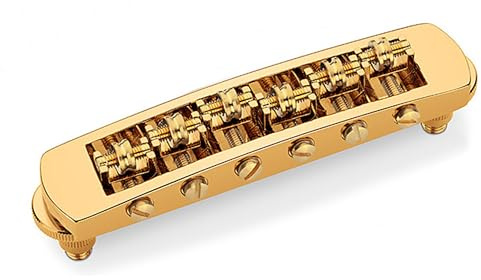 SCHALLER »STM BRIDGE - GOLD - NON-REVERSE« Rollen-Steg für E-Gitarre im Les Paul Stil - 1 Stück, 453/Gold