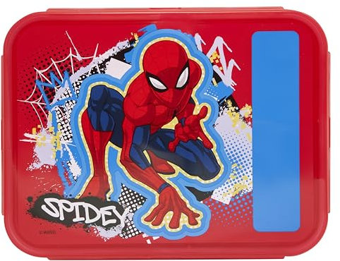 Marvel Spider-Man Street Lunch Box, Plastic, Red