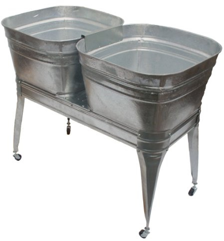 Twin wash tub with stand and drain