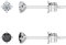 2 Paar Sterling-Silber 925 Zirkonia Ohrstecker Ohrringe - Größe: 2 mm, KLITZEKLEIN, GANZ KLEIN, sehr klein und diskret, schwarz und transparent, in Geschenkbox. 5549BKZ/SET