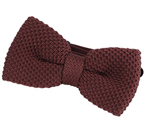 DonDon Herren Strick Fliege gebunden und längenverstellbar 11 x 6 cm braun