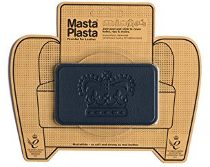 MastaPlasta Selbstklebende Premium Leder Reparatur Patch - Marineblau Krone 10cm x 6cm. Sofortige Polsterung Qualität Patch für Sofas, Autositze, Jacken, DIY